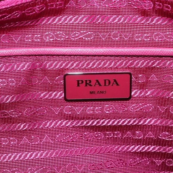 PRADA Tote Bag Nylon 2way Pink Silver Auth 138350 - Picture 13 of 16